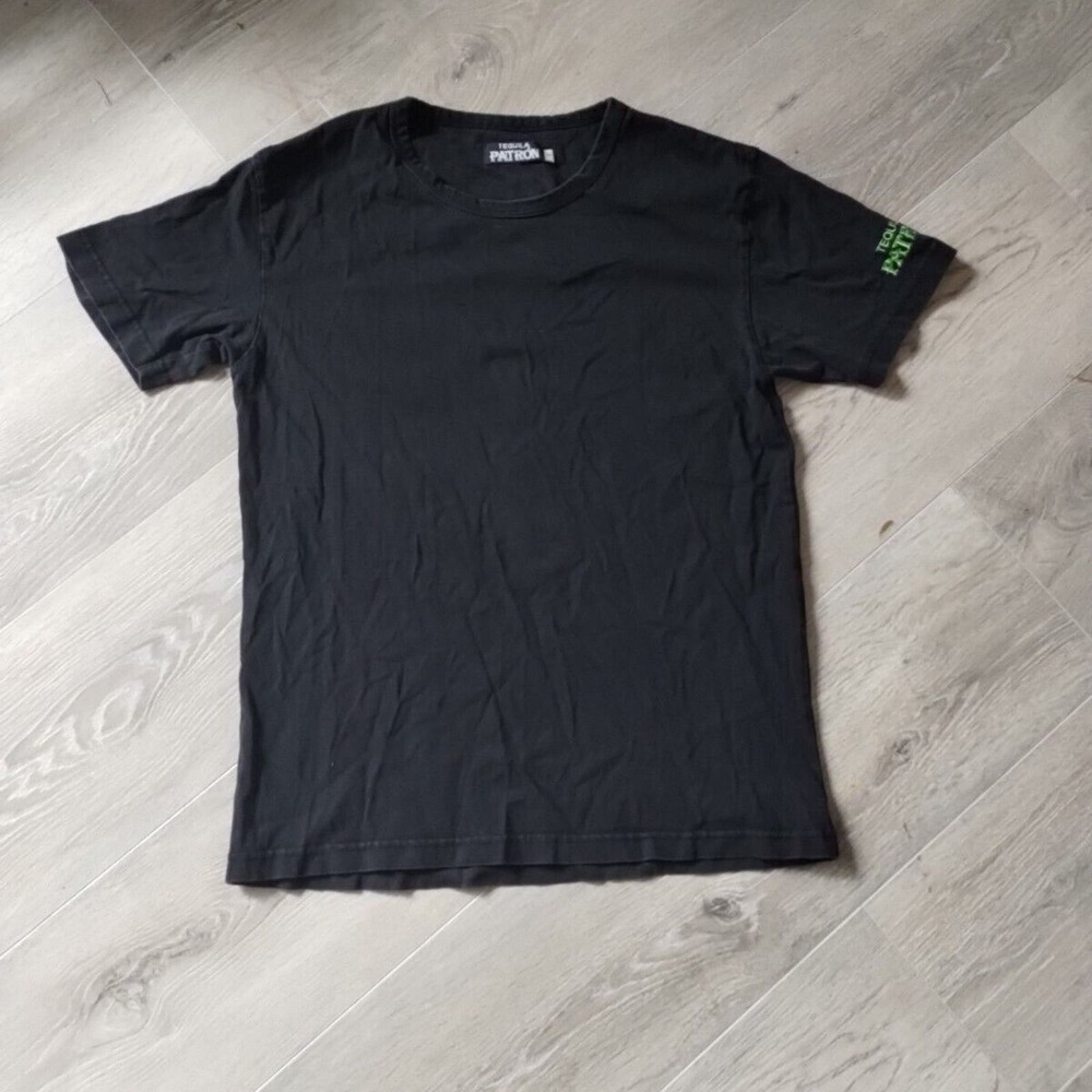 Tequila Patron Shirt Small Black Green Short Sleeve Embroidered Bee Logo Crew
